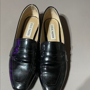 Steve Madden Glossy Black Loafers